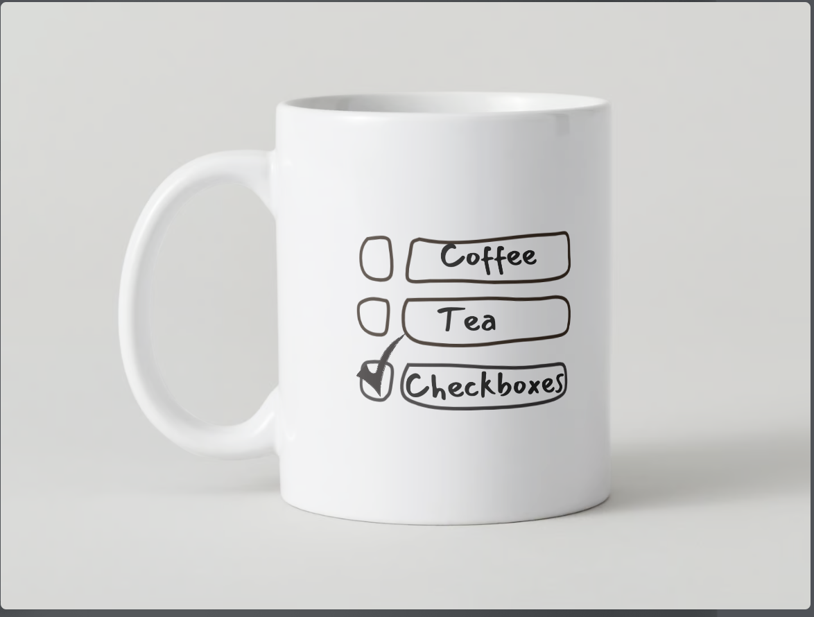 Coffee, Tea or Checkboxes (Mug)